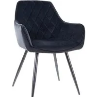 Стул с подлокотниками Signal Linea Velvet (bluvel 19 черный)