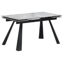 Обеденный стол Woodville Маунт 140x80 / 621199 (белый мрамор/черный кварц/черный)