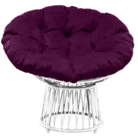 Кресло садовое Craftmebel Папасан Премиум (белый/фиолетовый)