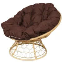 Садовое кресло M-Group Папасан / 12840515 (бежевый ротанг/какао подушка)