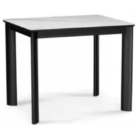 Обеденный стол Woodville Кина 90-130х65х76 / 588064 (alpine white/черный)