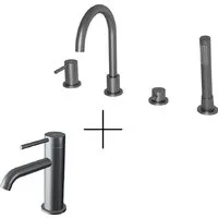 Комплект смесителей Oliveeka OL-66901788869017-BGM (матовый оружейный металл)