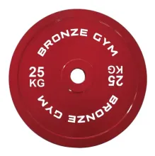 Диск олимпийский BRONZE GYM тяжелоатлетический красный (25 кг)