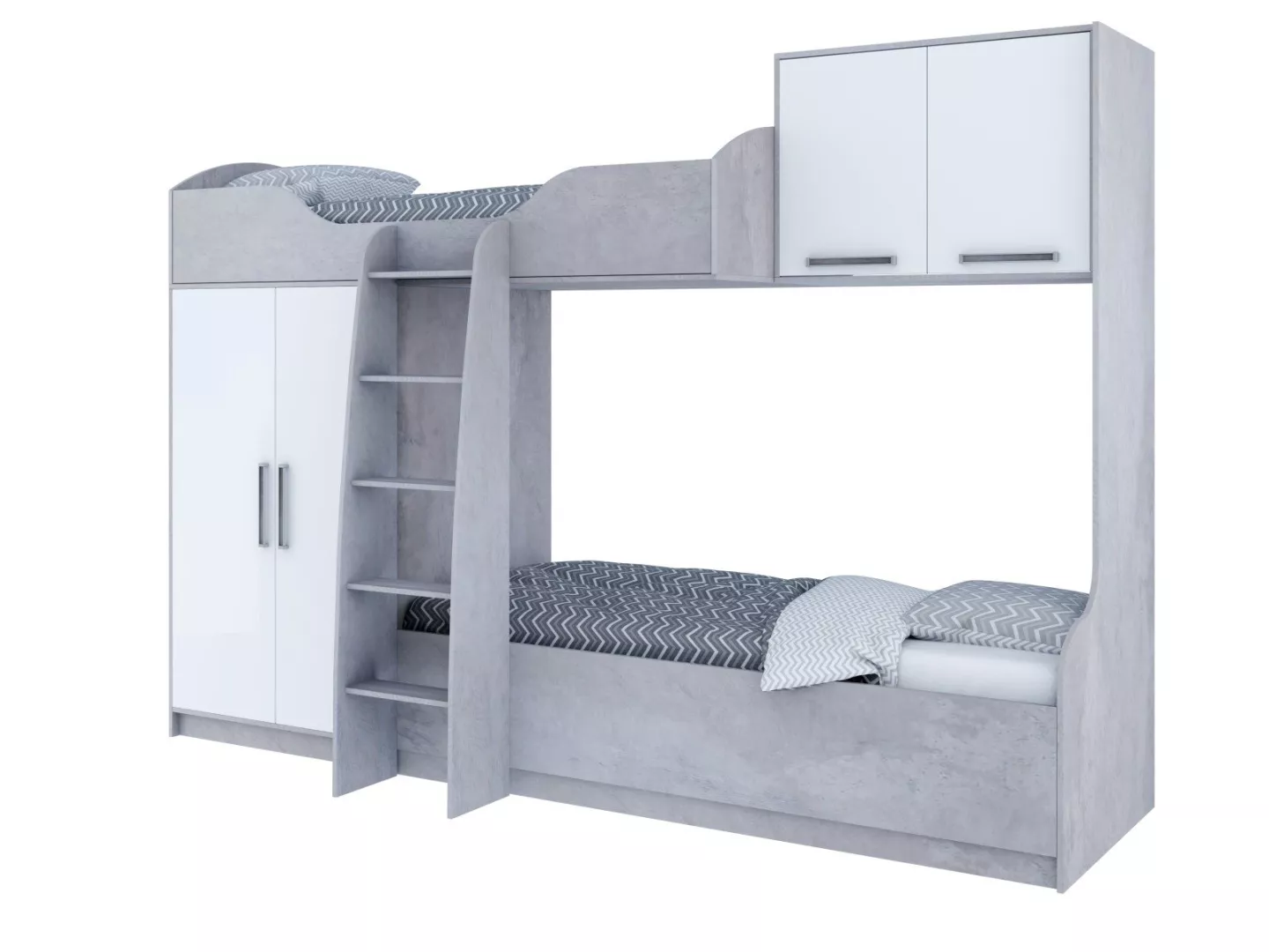 Кровать SV-мебель (МС Грей К) Цемент св./Белый