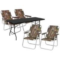 Комплект складной мебели Sundays Garden Стол WD0112 Кресло Coyote HYA009S (4шт, черный)