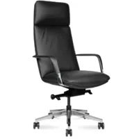 Кресло офисное Norden Neo / HD-2218-1 H (черная кожа/алюминиевая база)