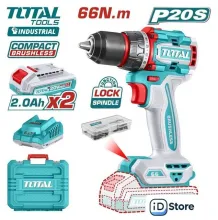 Дрель-шуруповерт Total TDLI20668 (с 2-мя АКБ, кейс)