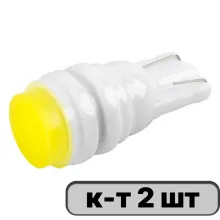 Автолампа диод T10 (W5W) 12V 3 SMD без цоколя 1-конт фарфор Белая SKYWAY комп.2 шт габарит/стоп/сал