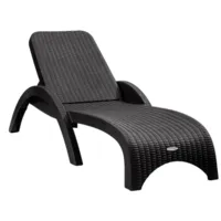 Шезлонг Ellastik Plast Rattan (антрацит)