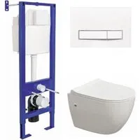 Унитаз подвесной Berges Wasserhaus 042446 (с сиденьем и кнопкой смыва)