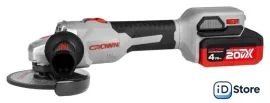 Угловая шлифмашина Crown CT23008-125HX-4 BMC (с 2-мя АКБ)