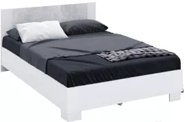 Кровать Империал Аврора 140 со встроенным основанием под матрас Белый/Ателье светлый
