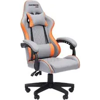 Игровое (геймерское) кресло CHAIRMAN CH28 (экокожа, серый/оранжевый)