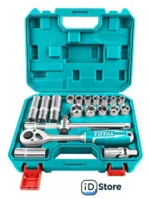 Набор трещотка с головками Total THT121201 (20 предметов)