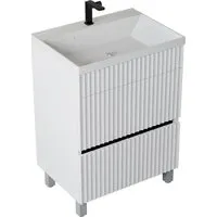 Мебель для ванных комнат Vela Тумба под умывальник Vela Волна 60Н под Classica (белый мат) черный гола TU9257