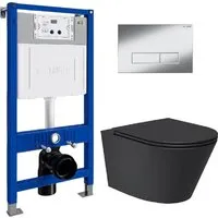 Унитаз подвесной Lauter Longer 2110822B 21901001 (кнопка 219701HD, хром)