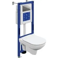 Унитаз подвесной Cersanit City DPL EO Slim Aqua 40 Smart M 69331 (с кнопкой Estetica хром глянцевый)