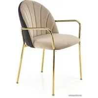 Стул с подлокотниками Halmar K500 (бежевый/золотистый)