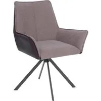 Стул с подлокотниками TetChair Мурано опора 360 (велюр/букле (HYP)/экокожа, бежевый/коричневый)