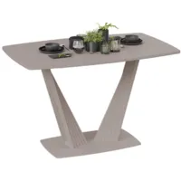 Кухонный стол Трия Фабио тип 1 раздвижной (капучино матовый/стекло матовое капучино)