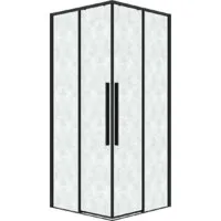 Душевой уголок Grossman Galaxy 100x100x195 300.K33.01.1010.21.02 (черный матовый/шиншилла стекло)