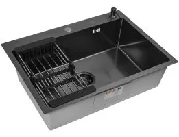 Комплект ARFEKA ECO AR мойка 700500, коландер, дозатор BLACK DECOR MILLET GRAINS