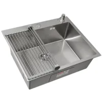 Кухонная мойка ARFEKA ECO AR мойка 600500, роллер-мат, дозатор SATIN DECOR VOLCANIC ROCK