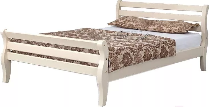 Полуторная кровать Мебельград Аврора 140x200 ясень жемчужный/массив сосны