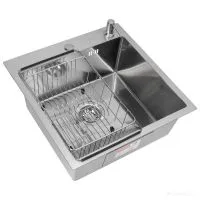 Кухонная мойка ARFEKA ECO AR 500500, коландер F, дозатор SATIN DECOR MILLET