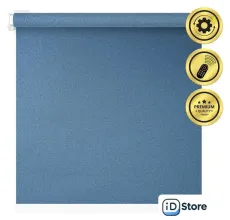 Рулонная электроштора НеоФьюжен Мегаполис 160х250 правая (синий, белая фурнитура)