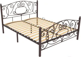 Двуспальная кровать Князев Мебель Виктория коричневый