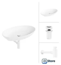 Умывальник Lauter 21571 клапан 21190W сифон 21635W (белый матовый)