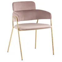 Стул Stool Group Полин / FDC6085 MISTY ROSE FUT-64 (велюр розовый)