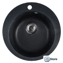 Кухонная мойка Marblan Orbi (черный,с сифоном)