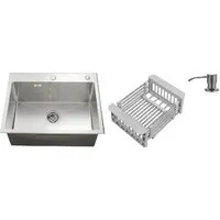 Кухонная мойка Schtoff Best Silver 6050 коландер KR-1 GREY дозатор SD-1 GREY