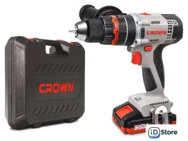 Ударная дрель-шуруповерт Crown CT21075HMX-2 BMC (с 2-мя АКБ, кейс)