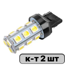Автолампа диод W21W (T20, 7440) W3x16d 12V 18SMD 1-конт 1,5W SKYWAY Белая, пакет с подвесом min2