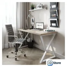 Стол Домус СП014 12.014.403.06 (вяз светлый/металл белый)