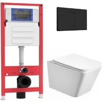 Унитаз подвесной Oliveeka OL-MQ-003 OL-5014 OL-E12-MB (черный матовый)