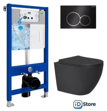 Унитаз подвесной Lauter Augsburg 21109EC 21901002 (кнопка круглая, черный)