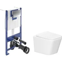 Унитаз подвесной Lauter Square 214903 Villeroy Boch Viconnect Pro S 92122869 (с кнопкой хром)