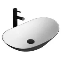 Умывальник Rea Royal Black White U6600
