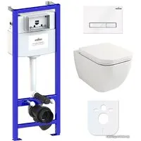 Унитаз подвесной Lavinia Boho Relfix One Rimless 6 в 1 77040081 (белое стекло)