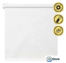 Рулонная электроштора НеоФьюжен Джерси 210х250 левая (белый, черная фурнитура)