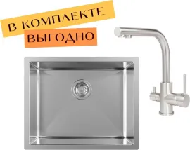 Кухонная мойка Aquasanita DER 100 L cмеситель AquaSanita 2663 L 002 steel