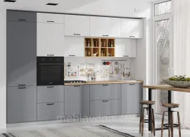Кухня Ройс 3.2м - Белый Софт/Серый Эмалит (ДСВ Мебель)
