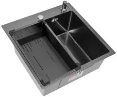 Комплект ARFEKA ECO AR мойка 500500, коландер G, дозатор BLACK DECOR