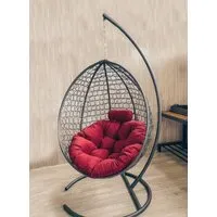 Подвесное кресло Craftmebel Кокон Капля Премиум (черный/красный)