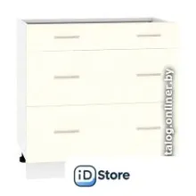 Шкаф напольный Кортекс-мебель Корнелия Лира НШ80р3ш без столешницы (кремовый)