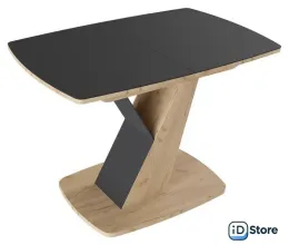 Кухонный стол Трия Гарда тип 1 (дуб крафт золото/стекло матовое черный графит)